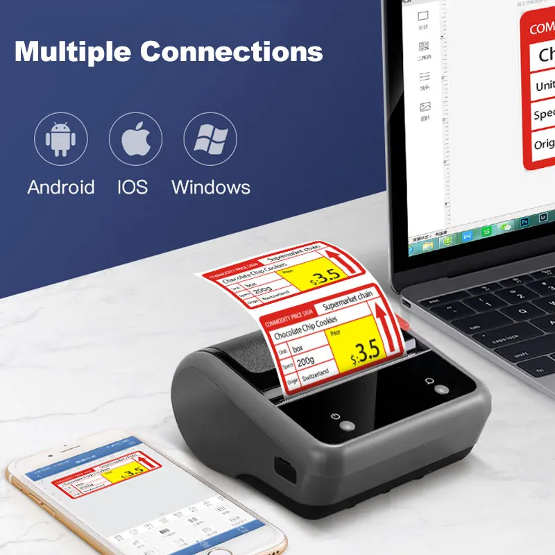 Портативный термопринтер Niimbot B3S для принтер Maker этикеток Bluetooth мобильных