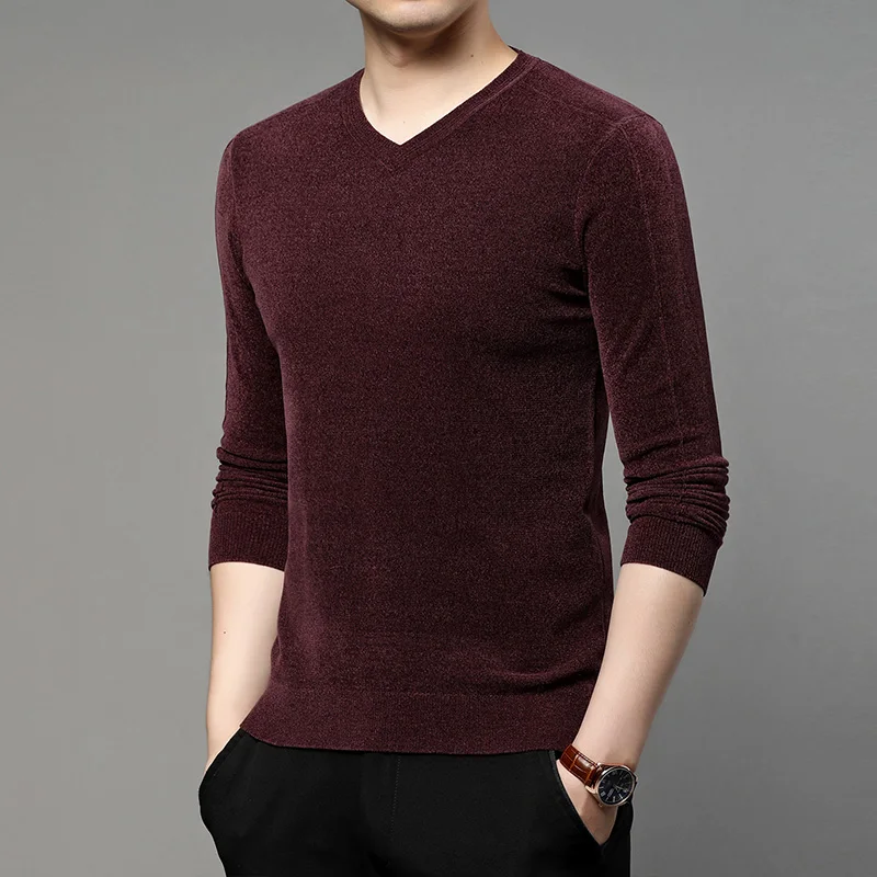 

2021 Spring and Autumn sweater Men V-neck long-sleeved sweaters zde1703