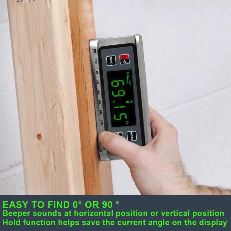 

Angle Gauge, Digital Protractor Inclinometer Angle Finder with V-Groove Magnetic Base, Bevel for Woodworking Building