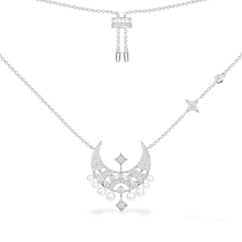 

Женское ожерелье из серебра 925 пробы с жемчугом и Луной