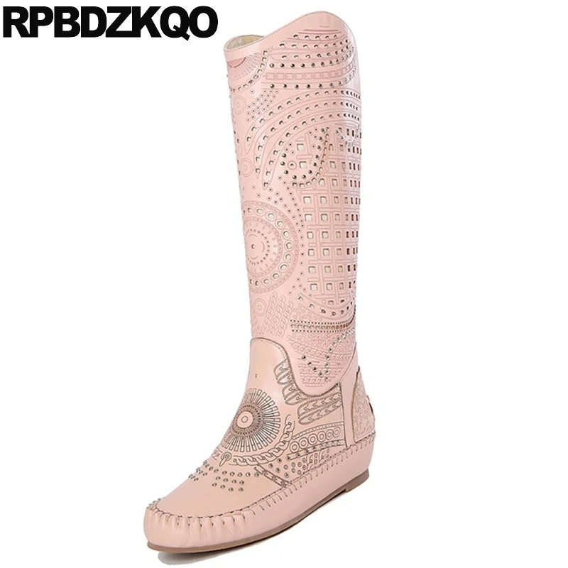 Розовый Скрытая осень 2021 натуральная кожа с вырезами ботинки на меху круглый