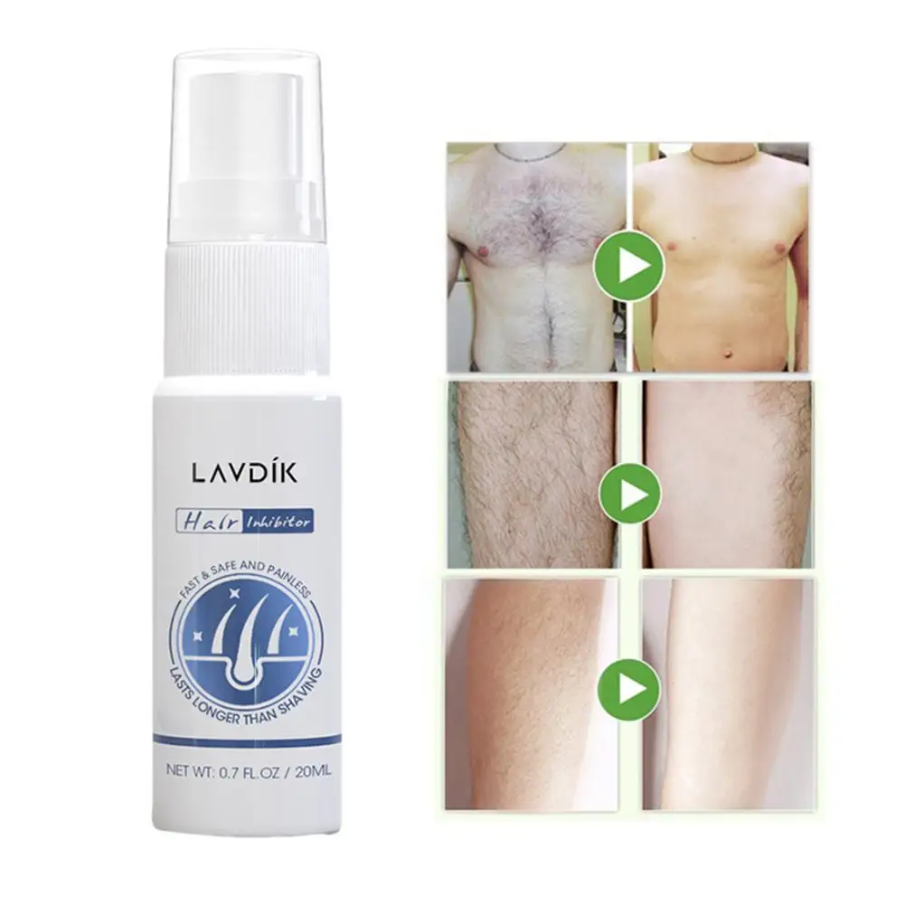 

20ml Permanant Hair Growth Removal Inhibitor Spray Armpit Intimate Painless Legs Hair Stop Beard Body Bikini F4F8