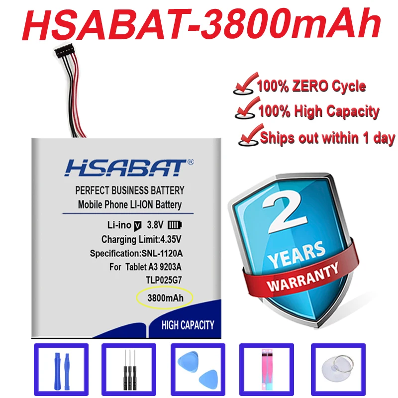 Топ бренд 100% новый 3800mAh TLP025G7 Аккумулятор для планшета Alcatel A3 9203A в