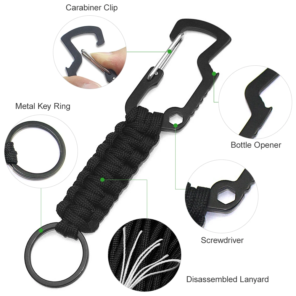 6 шт. зажимы для ключей из Паракорда с плетеными ремешками выживания на природе
