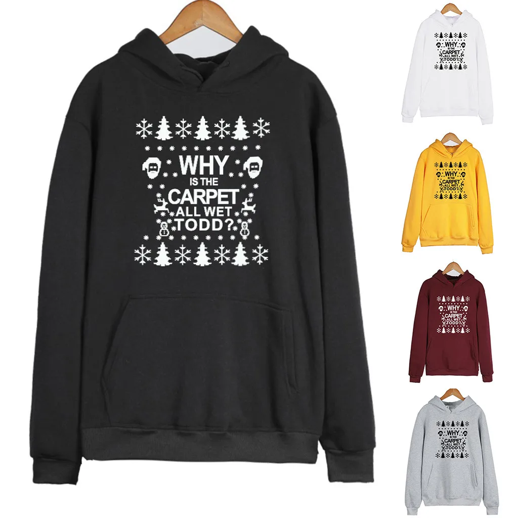 Рождественский принт уличная одежда с длинным рукавом пуловеры размера плюс