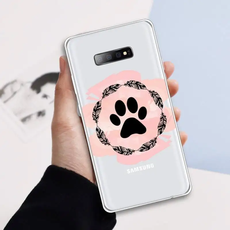 

Cat Dog Paw Animal Phone Case Transparent For Samsung Galaxy A 71 21s S note 8 9 10 plus 20 ultra