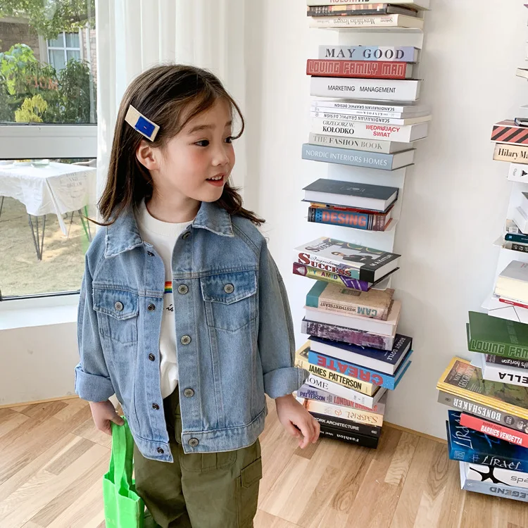 Джинсовая куртка в Корейском стиле для девочек коллекция 2020 года новая весенне