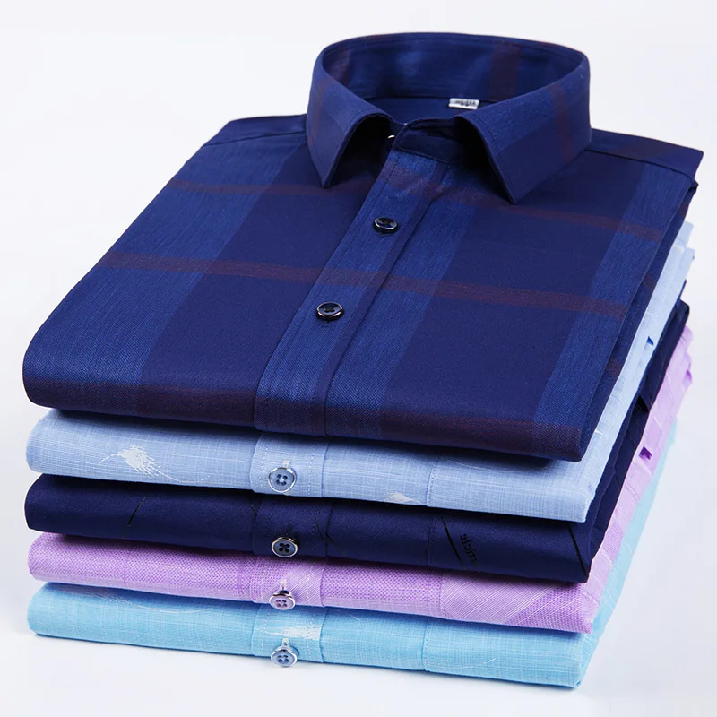 

Men's Shirts 100% Cotton Long Sleeves Casual Shirts Male New Fashion Designer Comfortable Formal Big Plaid Bronzing Shirt