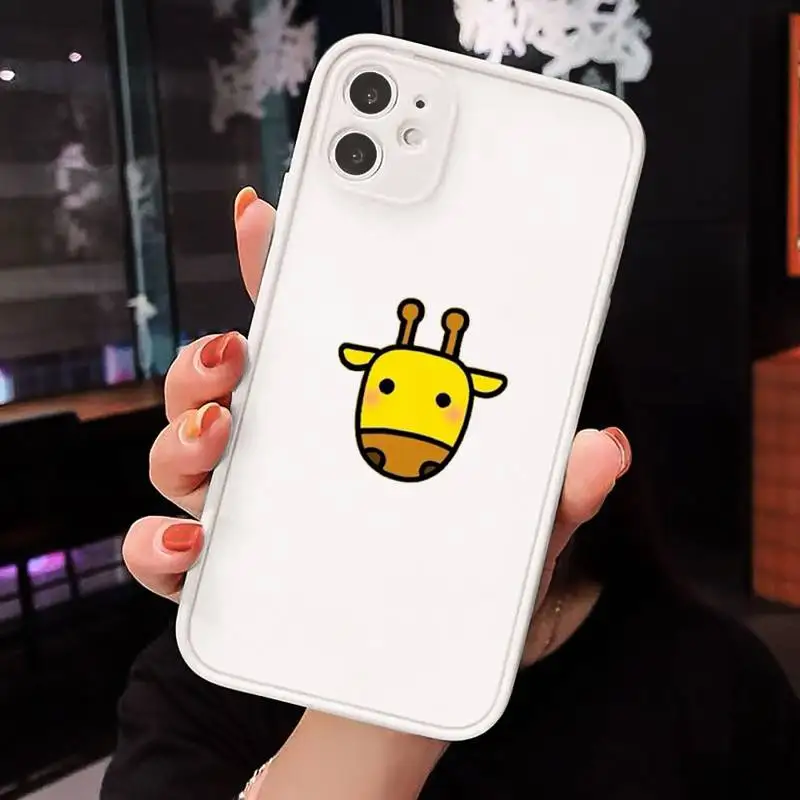 

giraffe creativity painting animal Phone Cases Matte Transparent for iPhone 7 8 11 12 s mini pro X XS XR MAX Plus cover funda