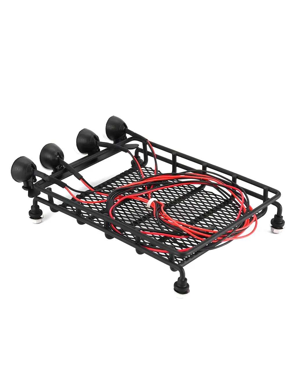 Roof Rack Luggage Carrier With 4 Round LED Lights Lamp Universal Car Truck Basket TAMIYA CC01 AXIAL SCX10 RC4WD | Игрушки и хобби