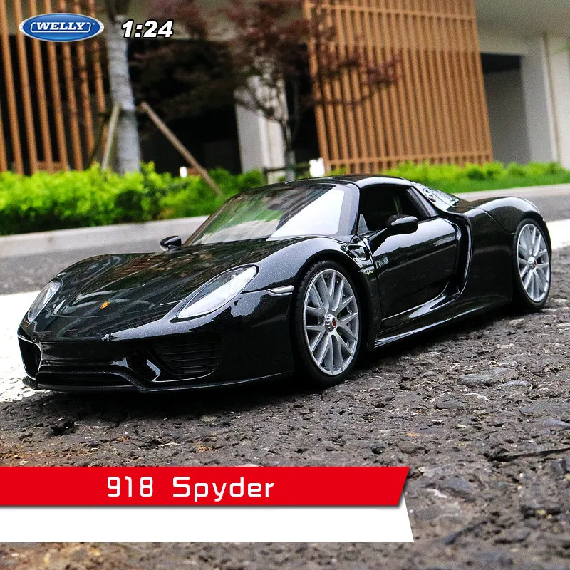 918 Spyder Welly 1:24 Porsche 918 модель автомобиля из сплава Модель автомобиля украшение автомобиля коллекция Подарочная игрушка Литье под давлением модель игрушка для мальчиков - Цвет: 918 Spyder