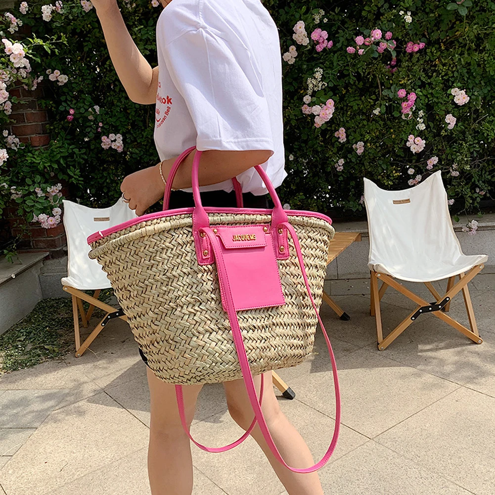 

Summer and Fall New High Capacity Weave Straw Rattan Crossbody Shoulder Bags for Beautiful Women Beach Handbags and Purses