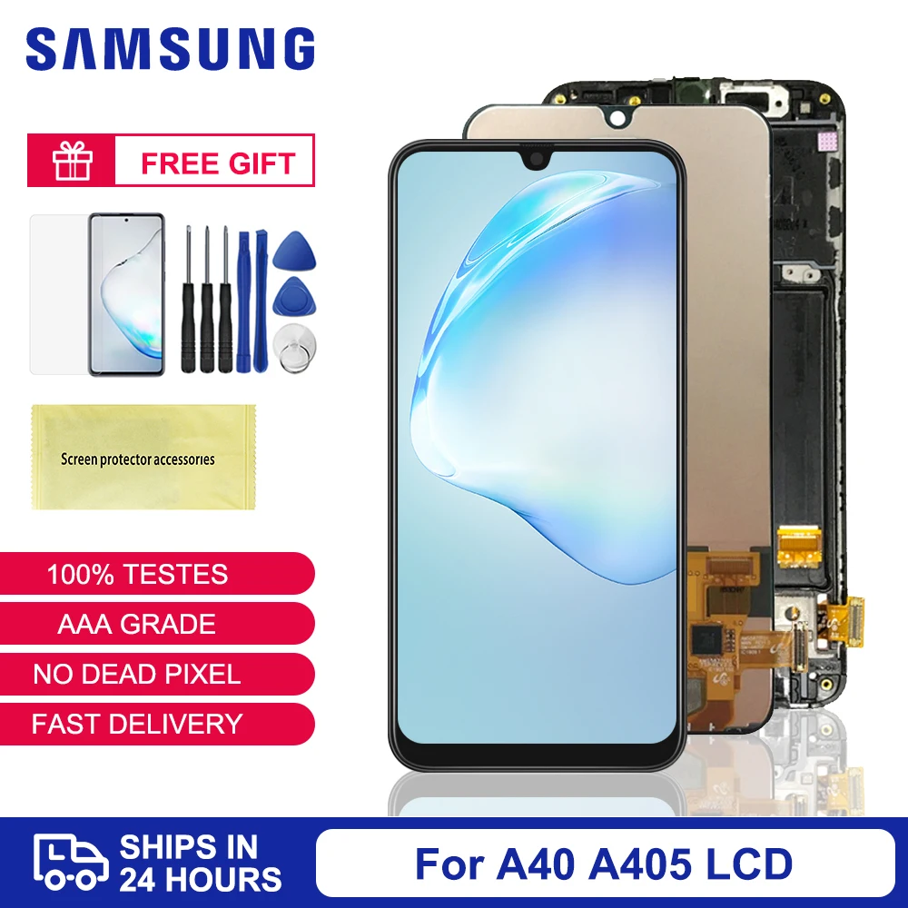 Сменный ЖК дисплей Amoled для Samsung Galaxy A40 сенсорный экран с дигитайзером в сборе