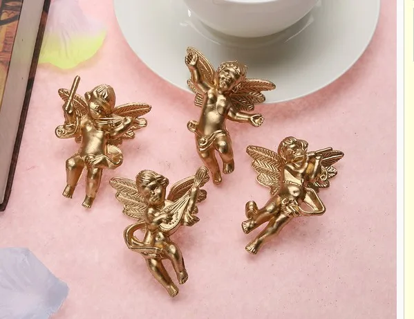 4pcs 60 X 20mm 6/4 видов/сумка, ангел, фигурные украшения, крылья, рождественская елка, украшения для дома, Рождественская елка, подвесное украшение, украшение Navidad - Цвет: 4pcs 60 X 20mm