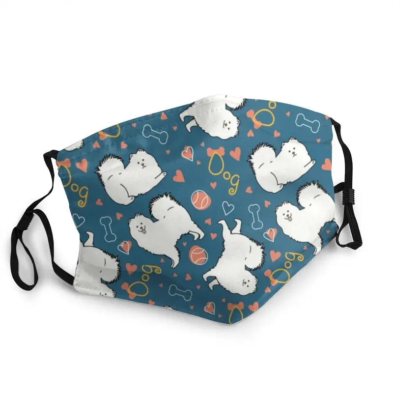 

Reusable Love Samoyed Dog Mask Adult Unisex Animal Pattern Mask Men Women Anti Haze Dustproof Protection Cover Respirator Muffle