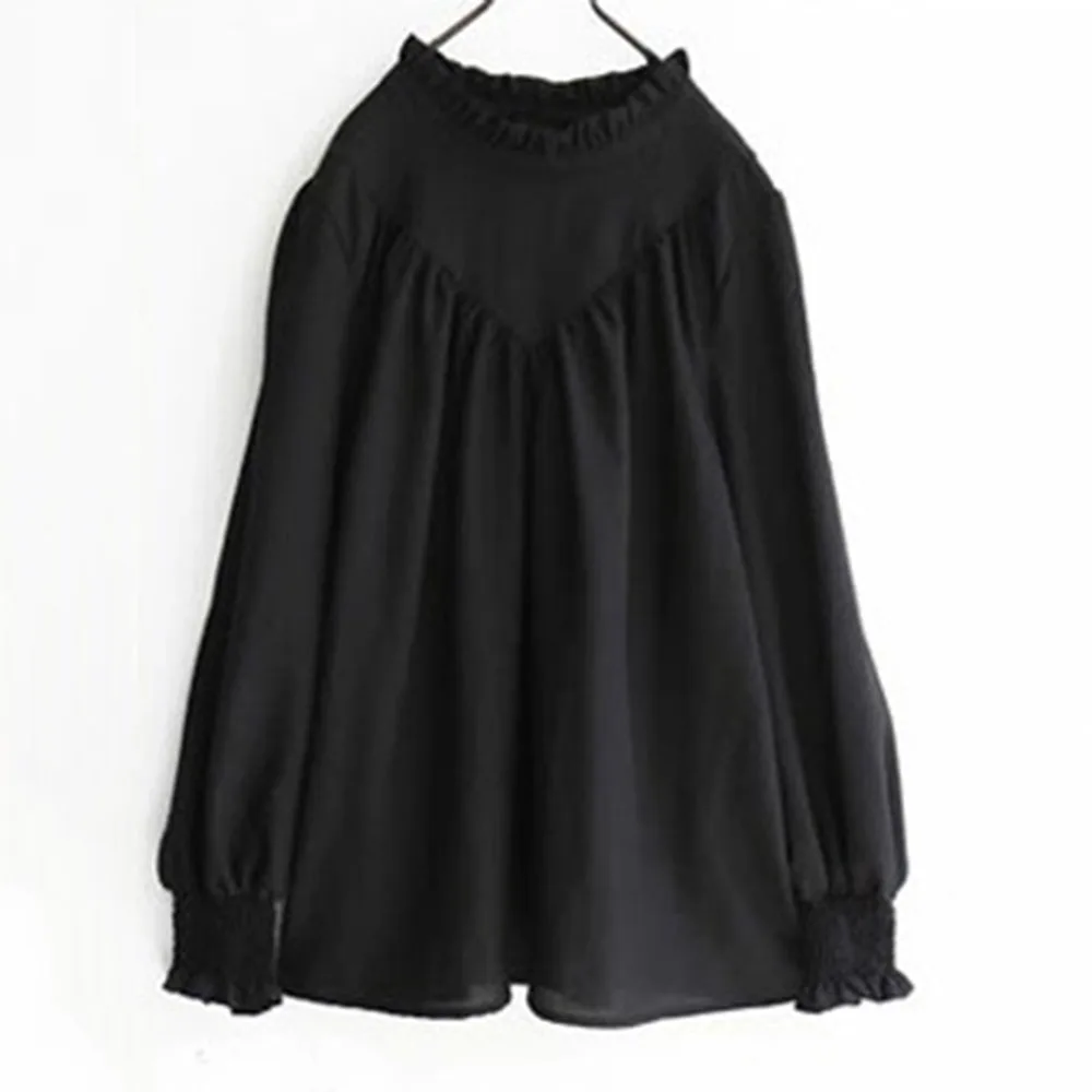 

Spring Autumn Women Shirts Puff Sleeve Plain Loose Oversized Blouses Female Tops Loose BF Korean Style Blusas Pullovers 2021