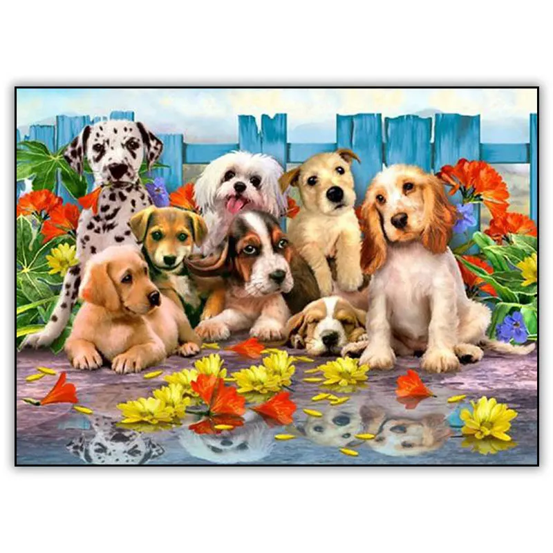 

Colorful 5d DIY Diamond Painting Kit Animal Dogs Foto Full Drill Square Diamand Painting Crystal Mosaic Embroidery Accessories