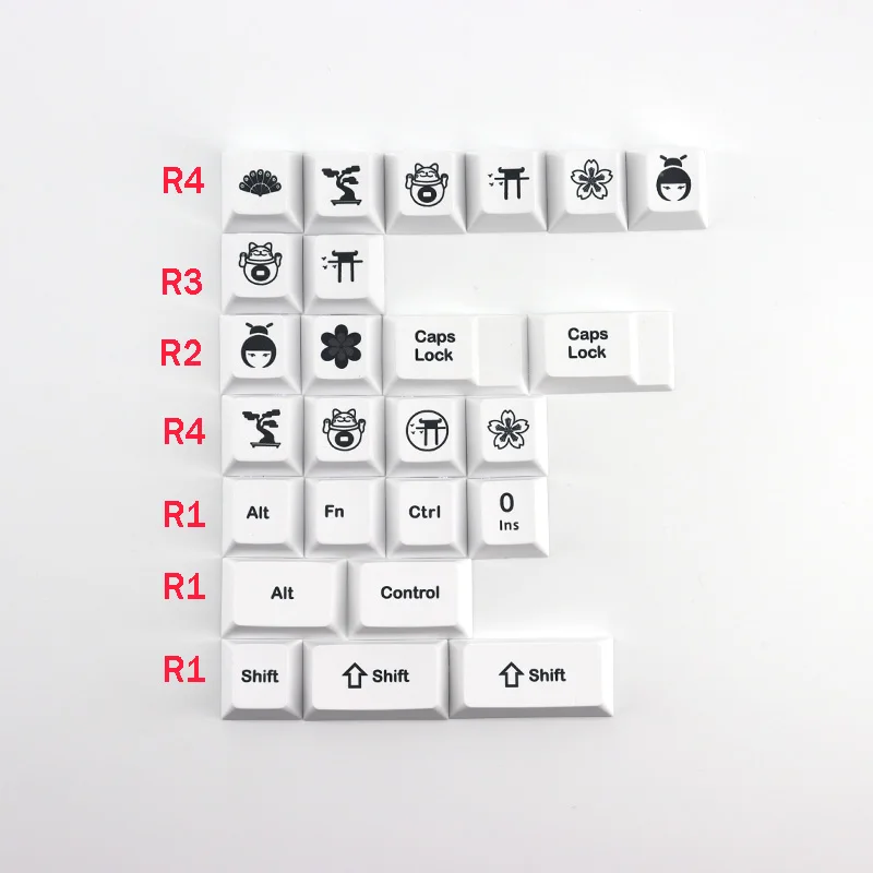 minimalist white japanese keycaps for mechanical keyboard keycap pbt sublimation key cap cherry profile free global shipping