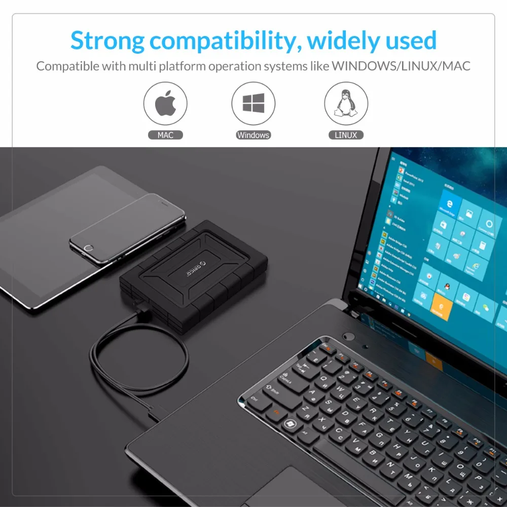 Корпус для жесткого диска ORICO 2 5 дюйма USB3.1 GEN1 Type-C 10 Гбит/с водонепроницаемый