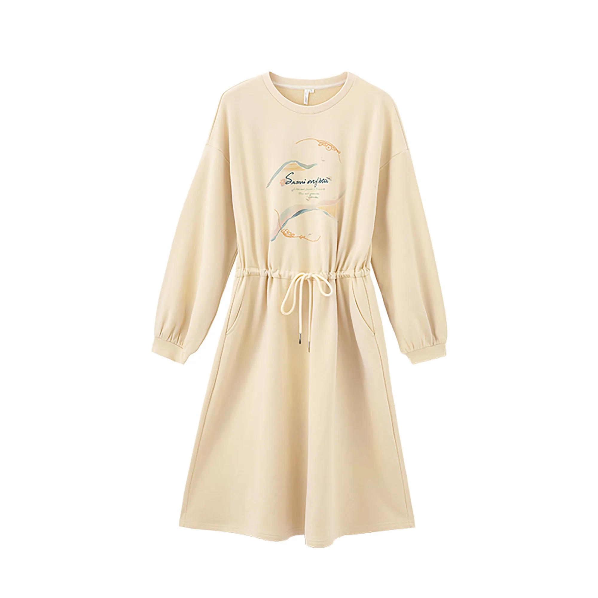 INMAN Весна 2020 Новое поступление литературное свободное платье с длинными рукавами