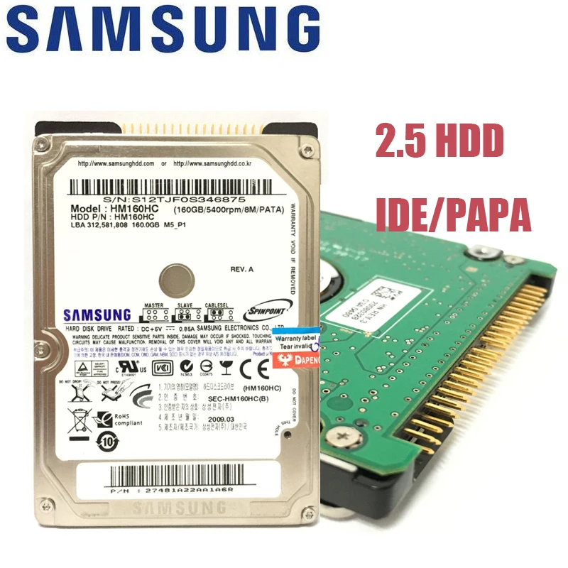 Внутренний жесткий диск SAMSUNG Laptop Notebook 40GB 60GB 80GB 120GB 160GB 40G 60G 80G 120G 160G 2 5 HDD 5400rpm 8M PAPA