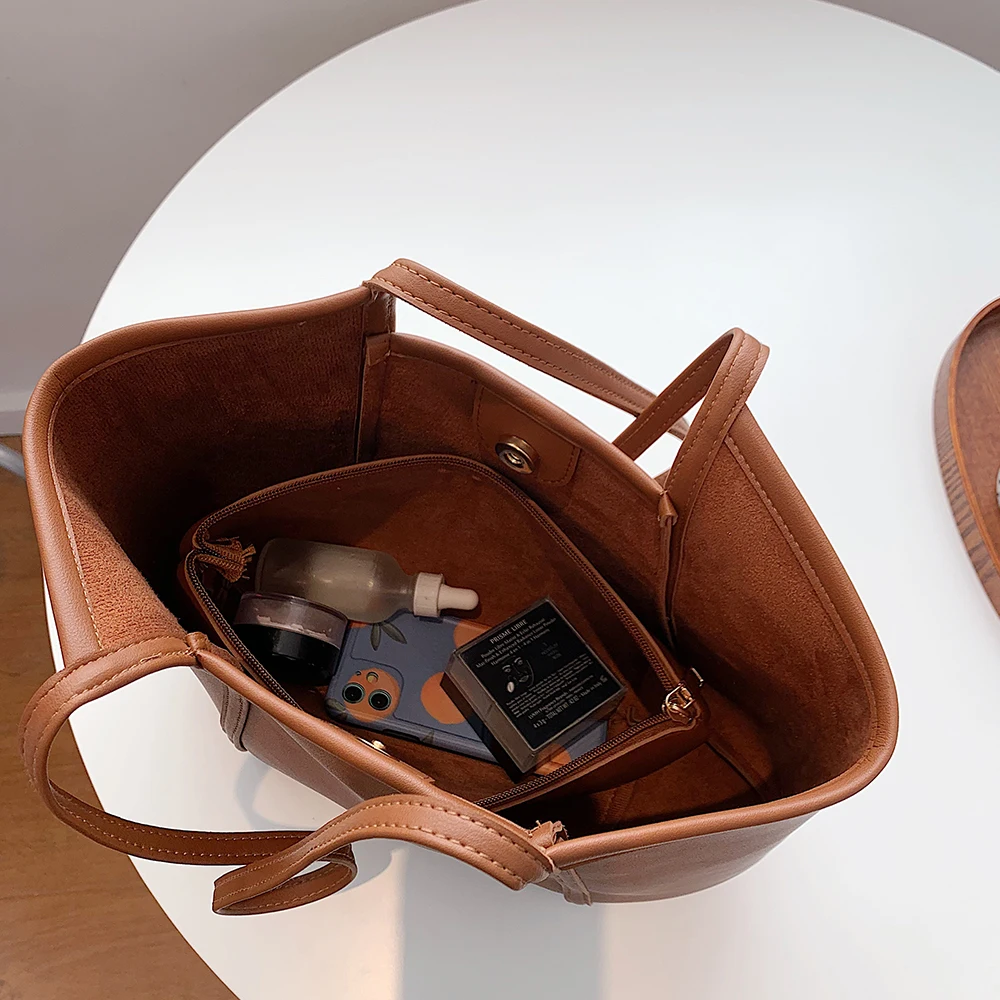 vintage solid color pu leather shoulder bag for women 2021 luxury design crossbody bag large capacity ladies office handbag free global shipping