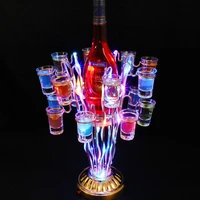 cocktail cup holder led rechargeable tree flower wine glass holder stand vip service shot glass rack bar nightclub party decor
