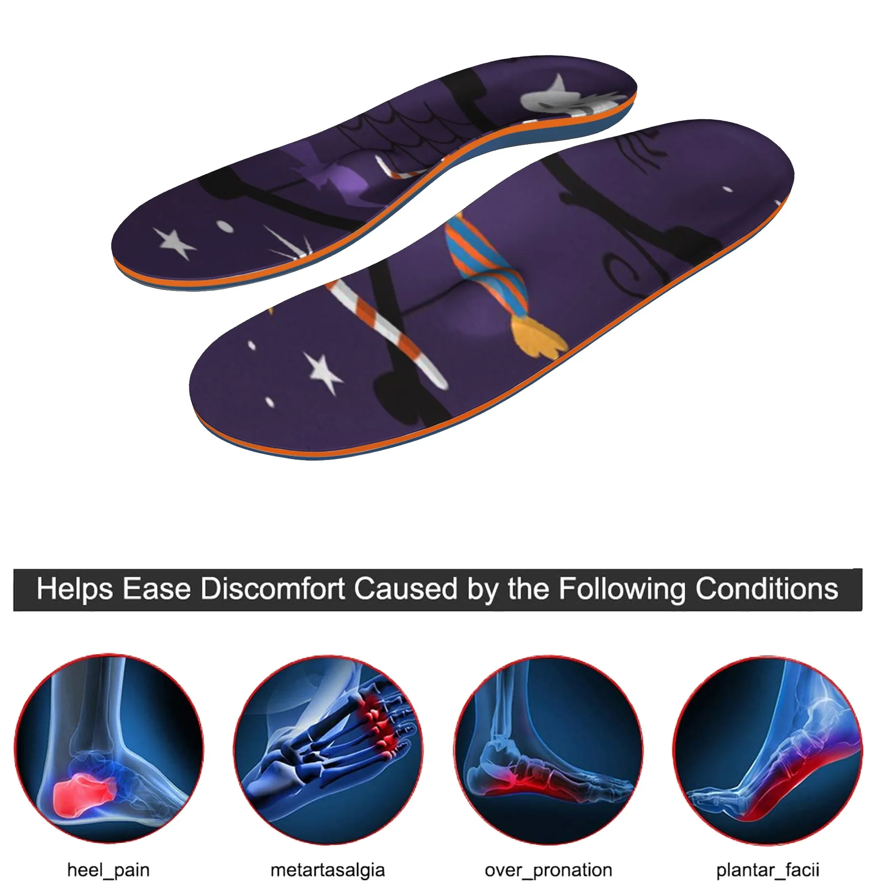 Sports insoles for men and women Universal heel orthopedic pads, plantar fasciitis, plantar arch support, orthopedic insoles