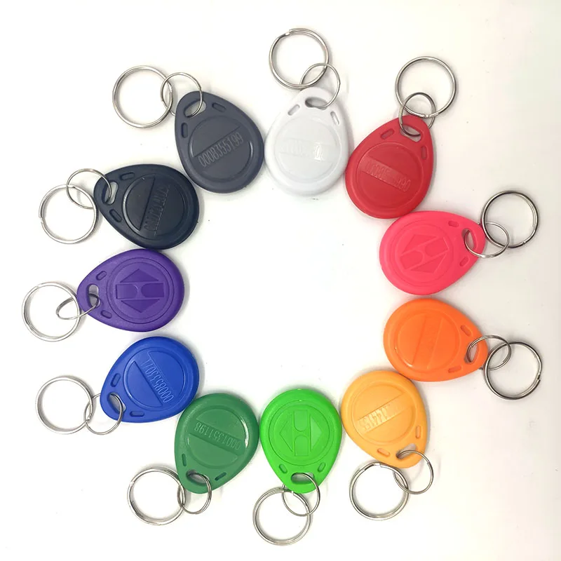 100 шт. RFID 125 кГц 11 цветов TK4100 метка бесконтактные брелоки метки брелок карта для