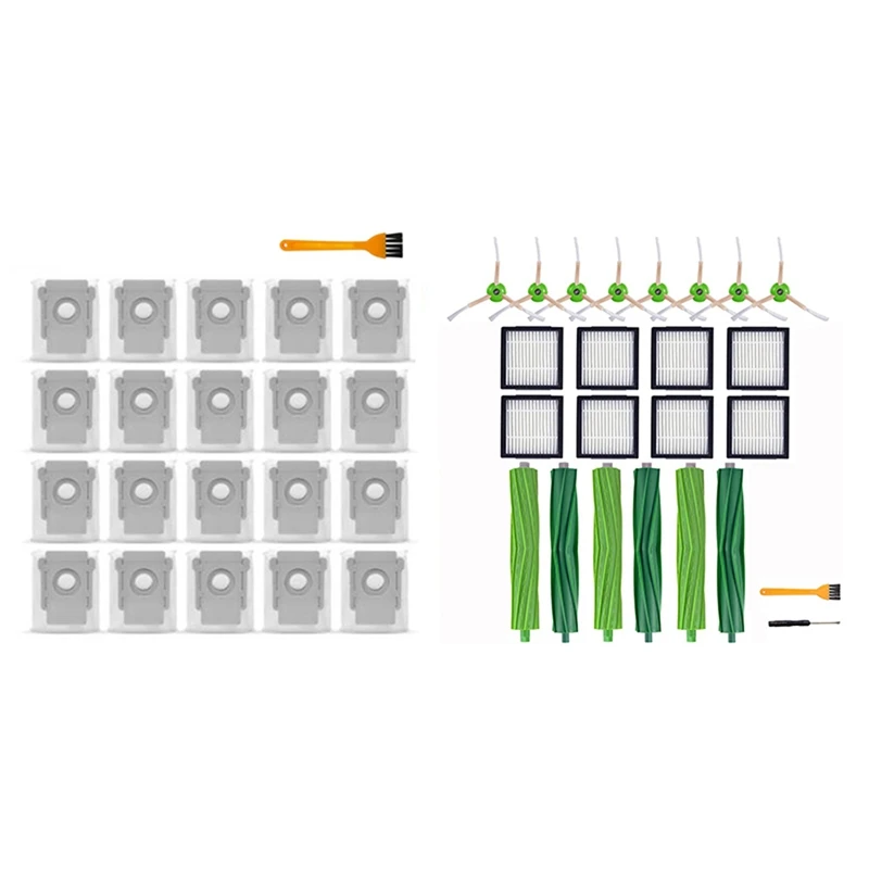 

2 Set Vacuum Cleaner Accessories: 1 Set Dust Bags & 1 Set Rolling Brush Hepa Filter Side Brush