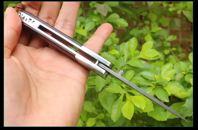 Новый товар острый нож из дамасской стали складной с деревянной ручкой уличный