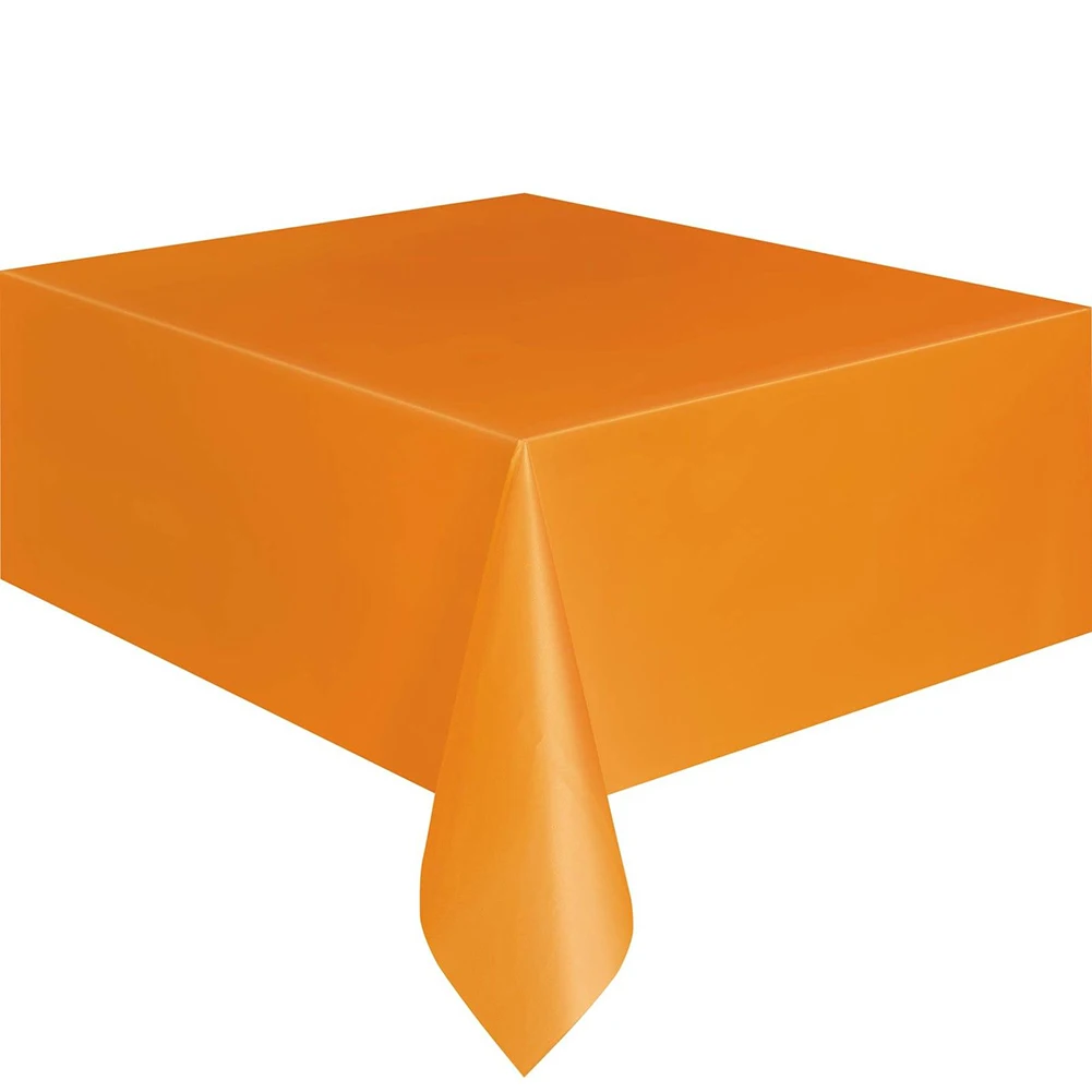 

137x183cm Disposable Plastic Solid Color Wedding Birthday Party Table Cover Catering Tablecloth Rectangle Desk Cloth Wipe Covers