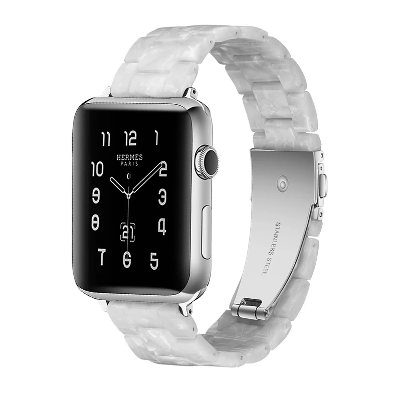 Ремешок полимерный для apple watch band 44 мм 40 42 38 браслет iwatch series 5/4/3/2/1 с пряжкой из
