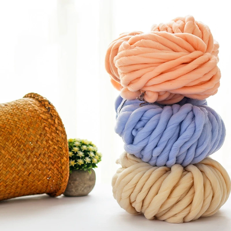 Тонкая и крупная Мягкая шерстяная пряжа шарф сделай сам вязаная Толстая теплая