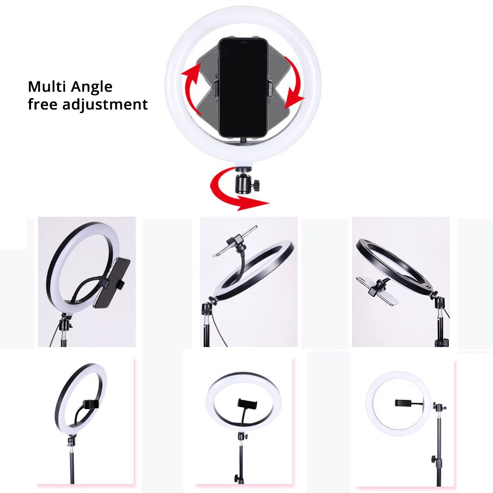 Capsaver RL-10 26 см мини светодиодный кольцевой светильник USB кольцевая лампа для макияжа Vedio светильник с держателем для телефона штатив с регулируемой яркостью селфи кольцевой светильник