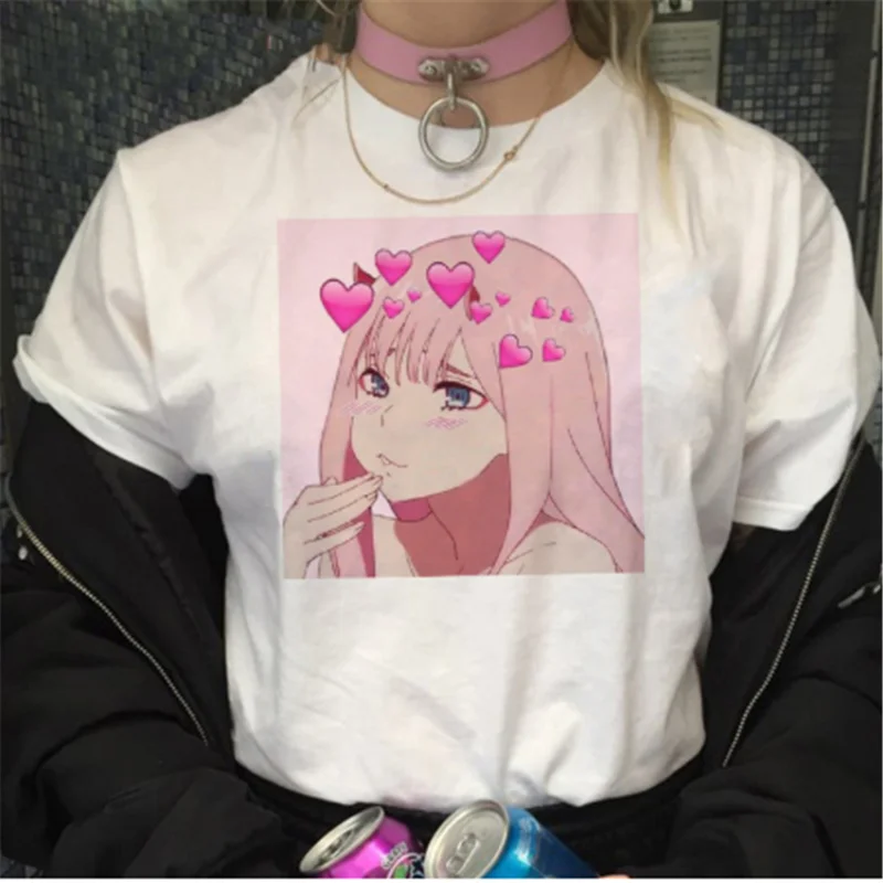 Женская футболка в стиле Харадзюку летняя повседневная с японским мультяшным