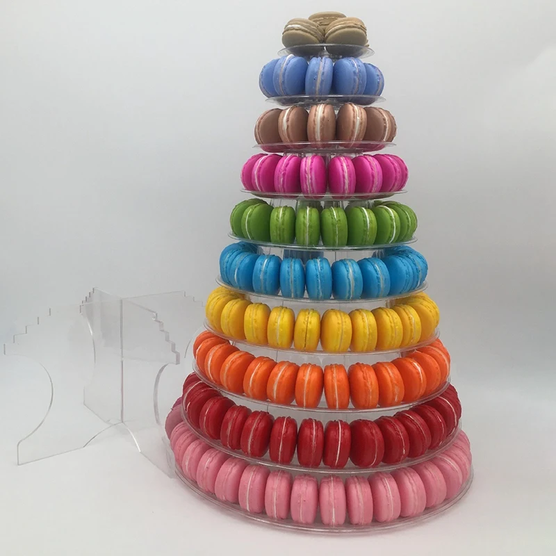 

10 Tiers Macaron Tower Macaroon Display Stand Baby Shower Birthday Party Cake Decorating Supplies Wedding Decoration Transparent