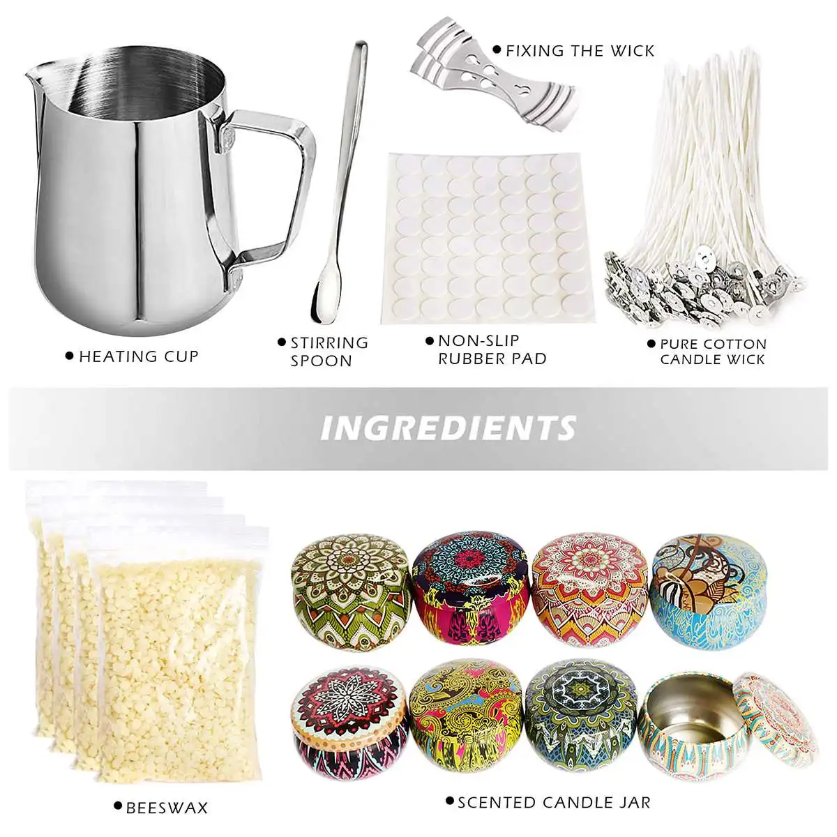 Набор свечей для самостоятельного изготовления 67 шт. в ароматизированной банке