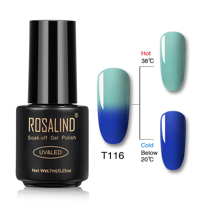 RAT116 ROSALIND гель 1S меняющий температуру лак для ногтей 7 мл замачиваемый Гель-лак для ногтей Полупостоянный УФ светодиодный лак для ногтей - Цвет: RAT116