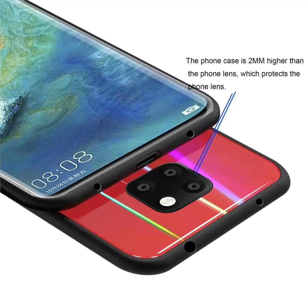 Чехол из закаленного стекла с лазерным градиентом Aurora для huawei Honor 9X mate 30 20 Pro P30