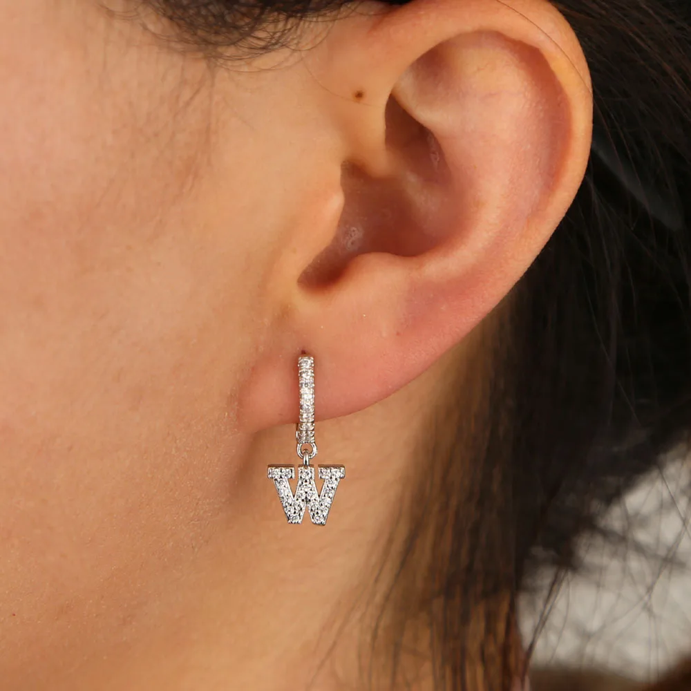 1 шт Золото 2 цвета чистый 26 начальный Шарм Круг висячие серьги имя буквы