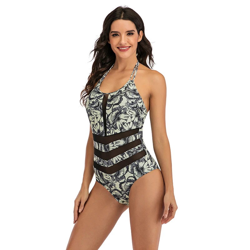 Цельный купальник для женщин большого размера плюс бикини 2020 спортивный цельный