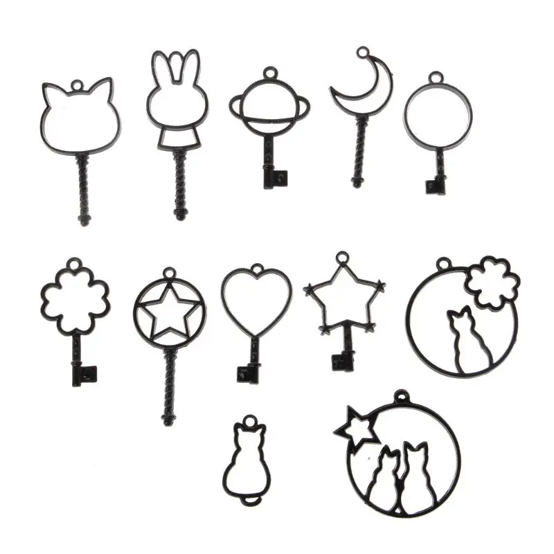 Assorted Geometric Pressed Flower Resin Frame Pendant Blank Charm Jewelry Making | Украшения и аксессуары