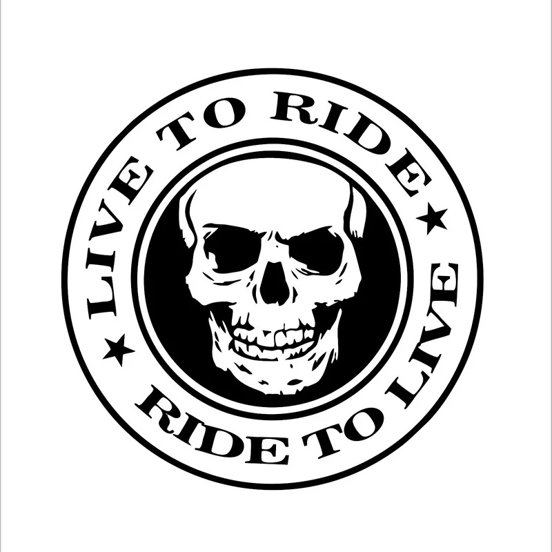 

Dawasaru Live To Ride Skull Car Sticker Personalized Decal Laptop Suitcase Truck Motorcycle Auto Accessories PVC,15cm*15cm