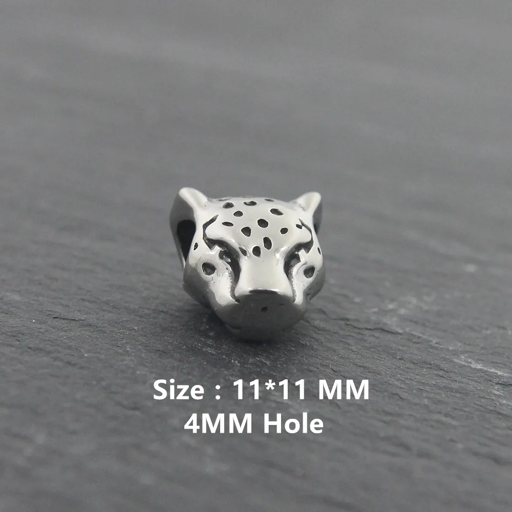 27 Винтажные бусины из нержавеющей стали 316l с небольшим отверстием в виде волка, Льва, леопарда, головы животных, подвески для браслетов, сделай сам, изготовление ювелирных изделий - Цвет: 27