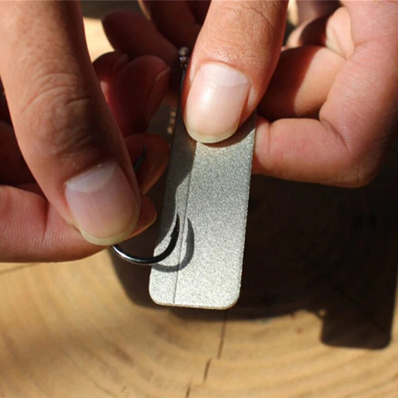 Cutlery Sharpener Rectangular Diamond Stone Steel Grinder Grindstone Finger Nail File Outdoor Key Chain EDC Tool for Fishhook | Спорт и