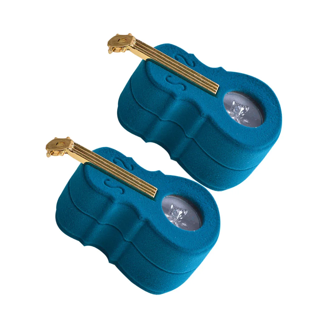 2 шт шкатулка компактная в форме скрипки Подарочный держатель кольцо серьги