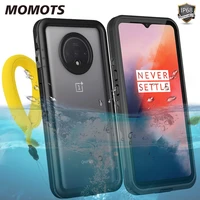 momots 360 waterproof case for oneplus 7t shockproof armor case for one plus 7t silicone full cover snowproof transparent case