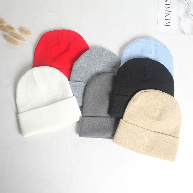 

Women Men Knitting Cap Hat Solid Color Warm Breathable for Winter Outdoor Cycling FK88