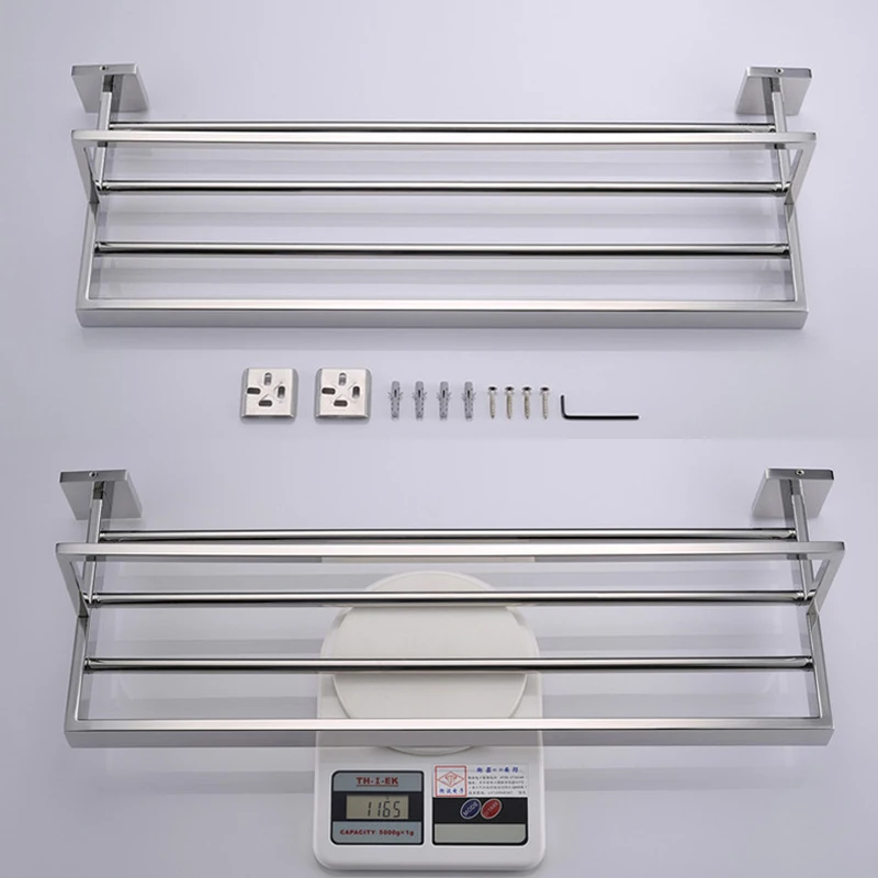 Набор аксессуаров для ванной комнаты из нержавеющей стали SUS 304 зеркальный